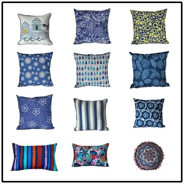 navy blue outdoor pillow